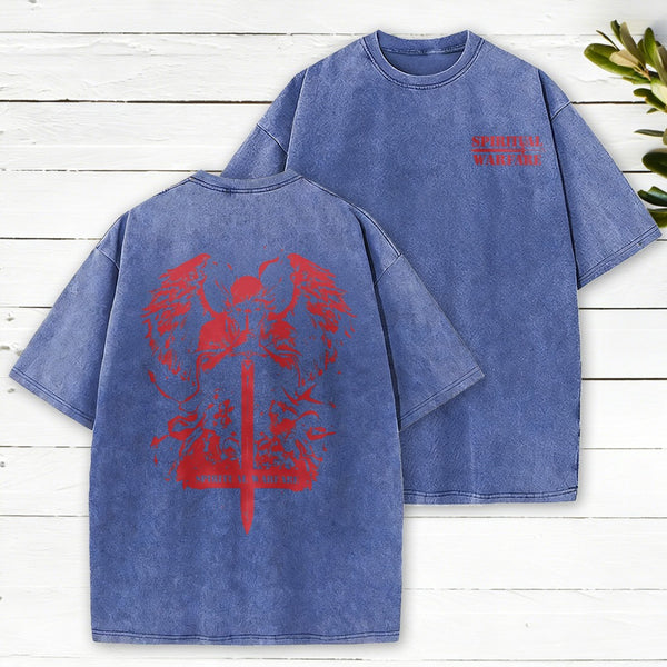 Spiritual Warfare Christian Washed T-Shirt