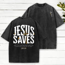 Jesus Saves Chirstian Washed T-Shirt