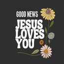 Good News Jesus Loves You Christian Washed T-Shirt