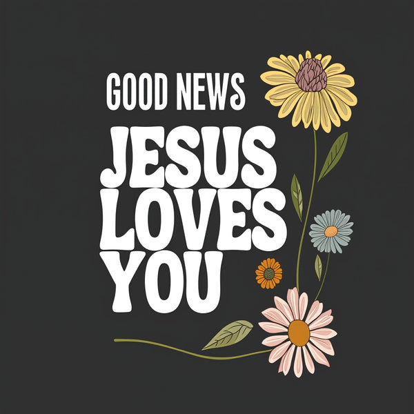 Good News Jesus Loves You Christian Washed T-Shirt