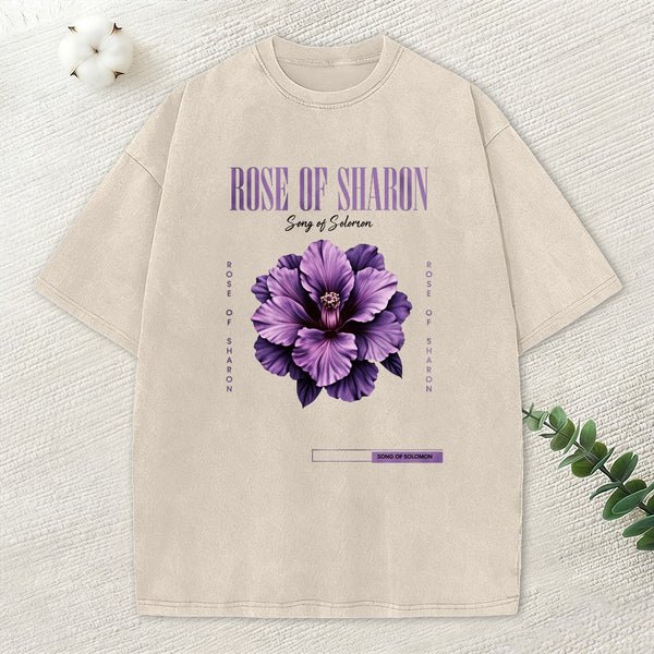 Rose Of Sharon Christian Washed T-Shirt