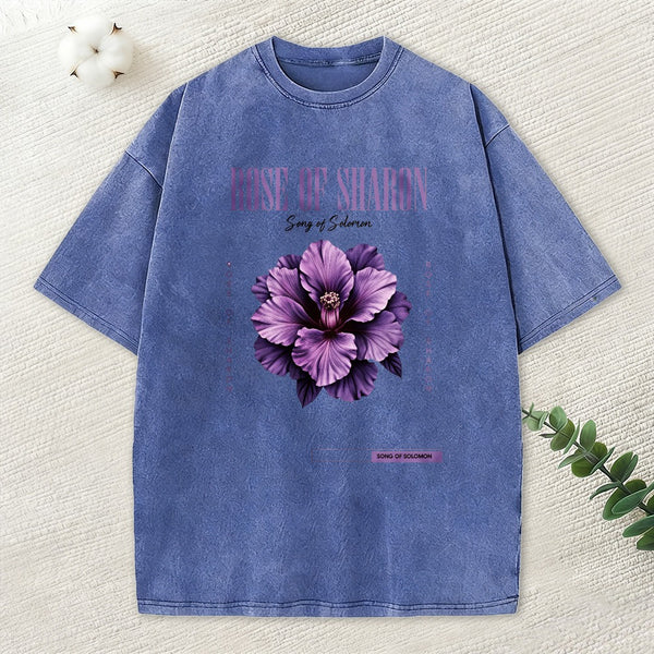 Rose Of Sharon Christian Washed T-Shirt