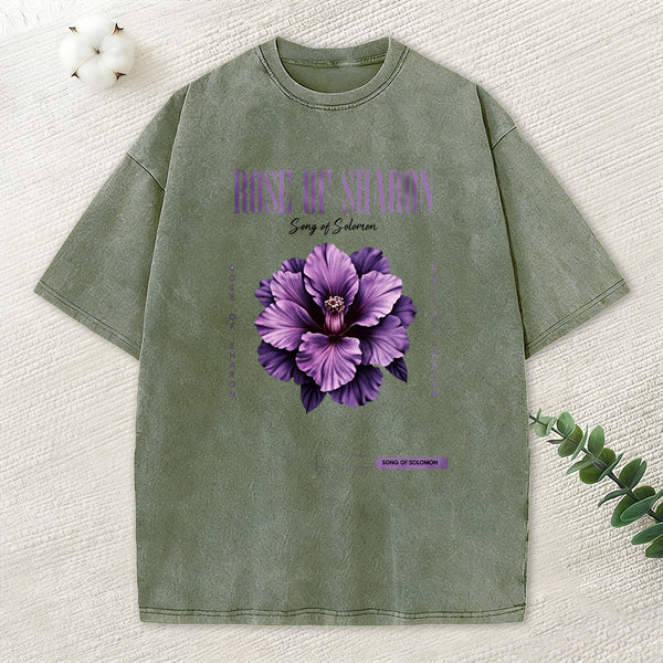 Rose Of Sharon Christian Washed T-Shirt