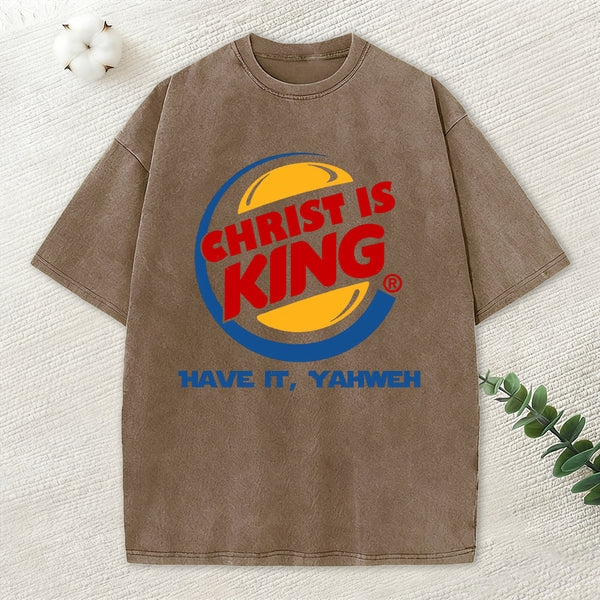 Christ Is King Christian Washed T-Shirt