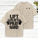 Lift Heavy Pray Hard Christian Washed T-Shirt