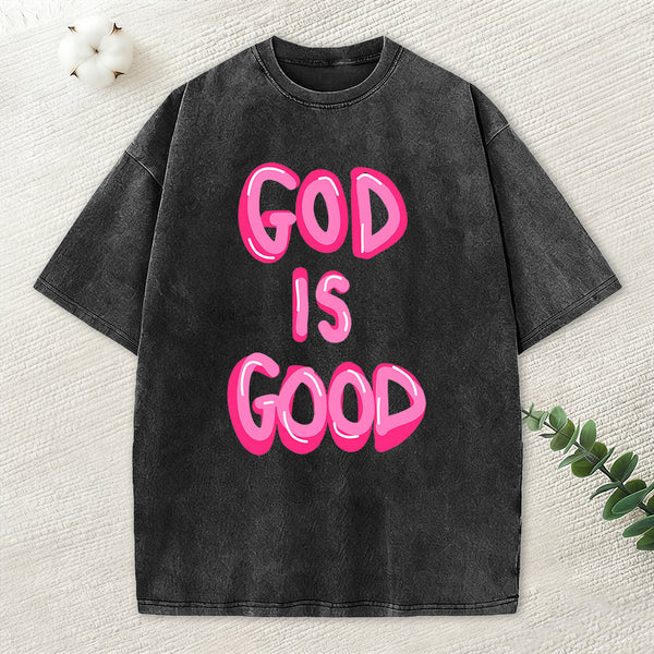 God Is Good Christian Washed T-Shirt