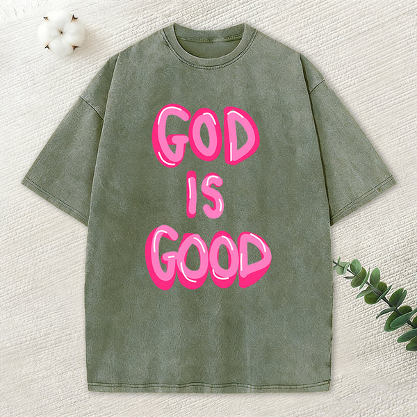 God Is Good Christian Washed T-Shirt