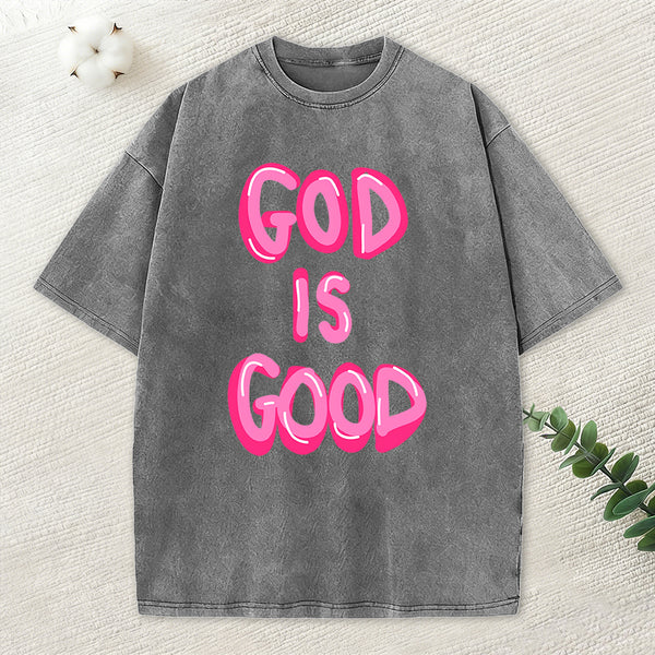 God Is Good Christian Washed T-Shirt