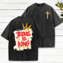 Jesus Is King Christian Washed T-Shirt