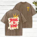 Jesus Is King Christian Washed T-Shirt