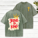 Jesus Is King Christian Washed T-Shirt