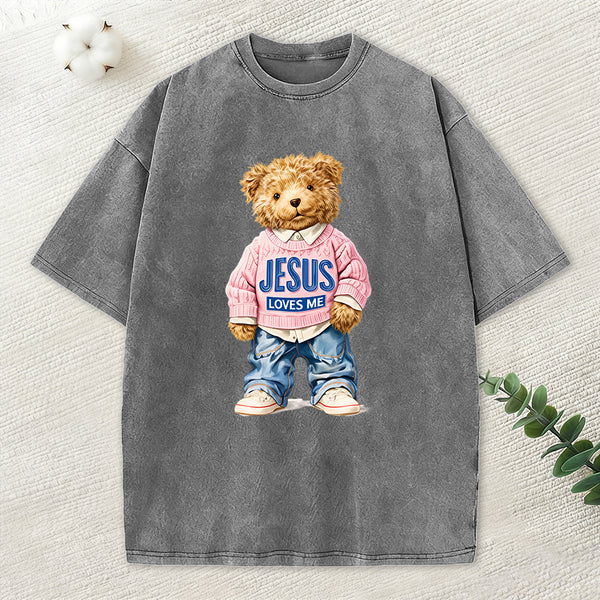 Jesus Loves Me Christian Washed T-Shirt