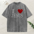 I Love Jesus Rhinestone Washed T-Shirt