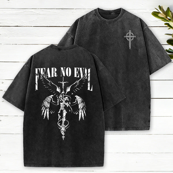 Fear No Evil Christian Washed T-Shirt