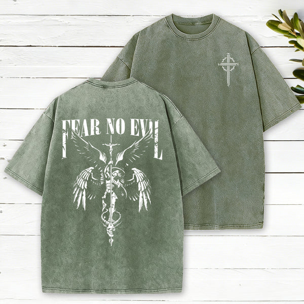 Fear No Evil Christian Washed T-Shirt