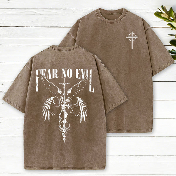 Fear No Evil Christian Washed T-Shirt