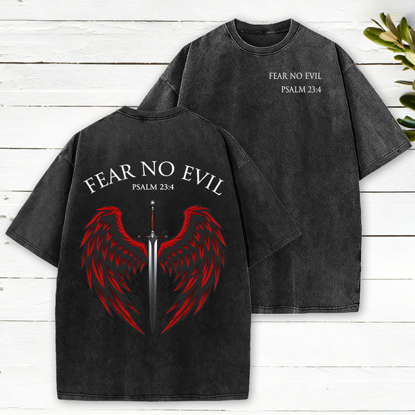 Fear No Evil Christian Washed T-Shirt