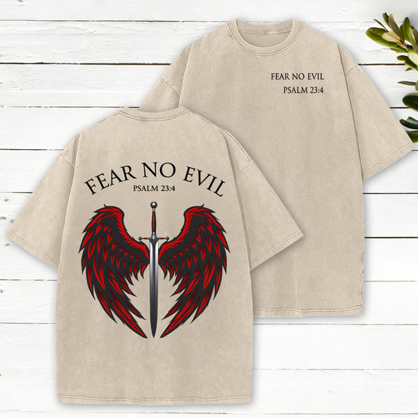 Fear No Evil Christian Washed T-Shirt