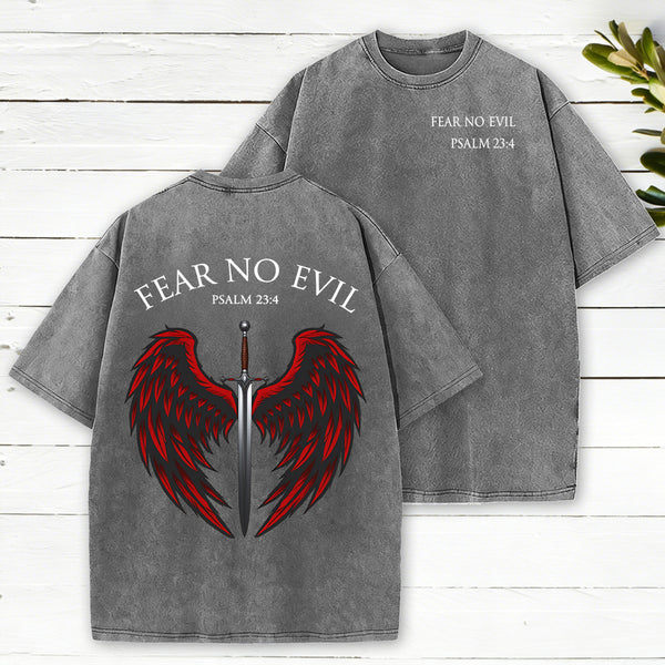 Fear No Evil Christian Washed T-Shirt