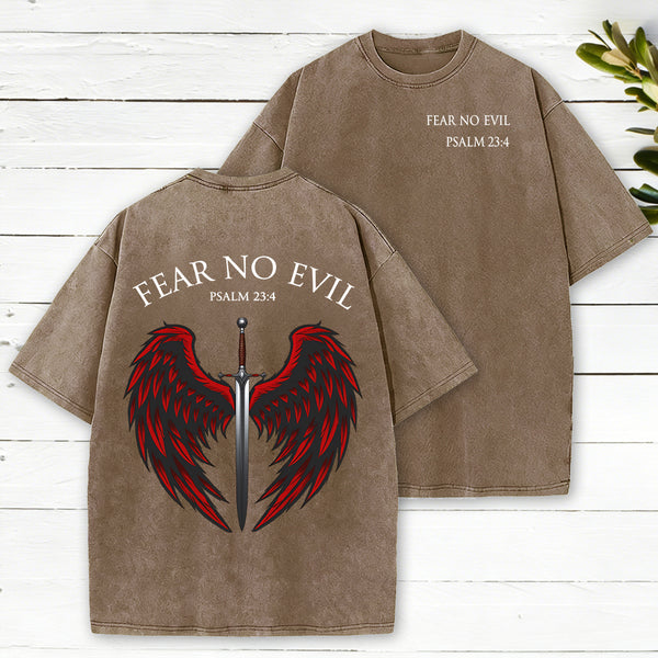 Fear No Evil Christian Washed T-Shirt