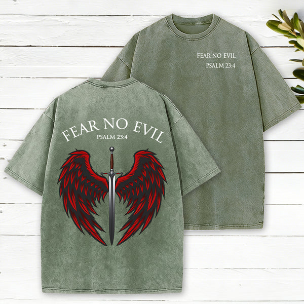 Fear No Evil Christian Washed T-Shirt