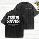 Jesus Saves Christian Washed T-Shirt