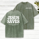 Jesus Saves Christian Washed T-Shirt