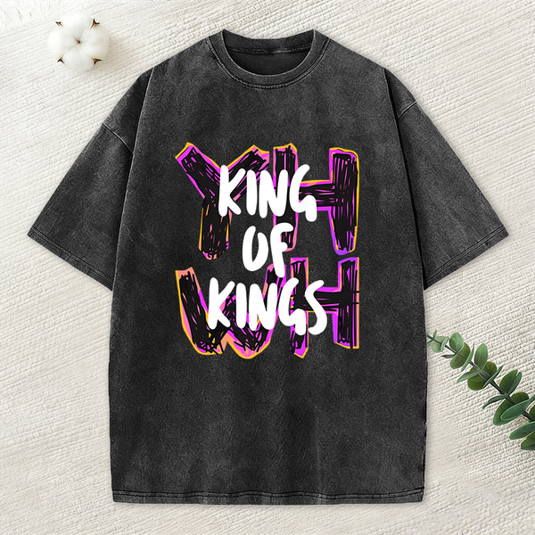 King Of Kings YHWH Christian Washed T-Shirt