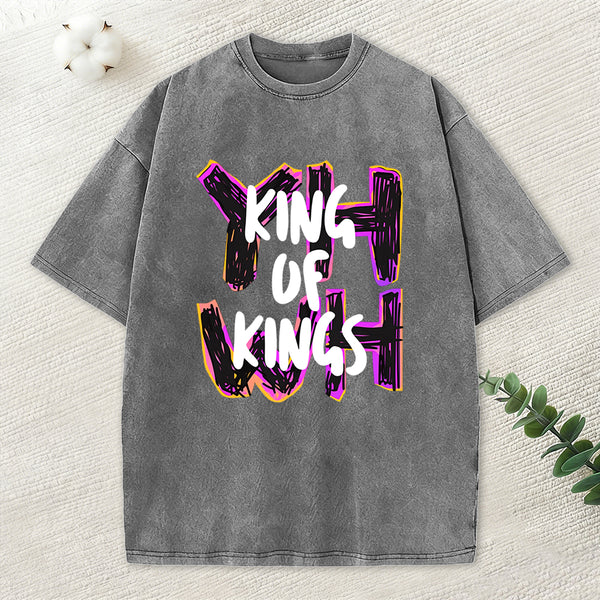 King Of Kings YHWH Christian Washed T-Shirt