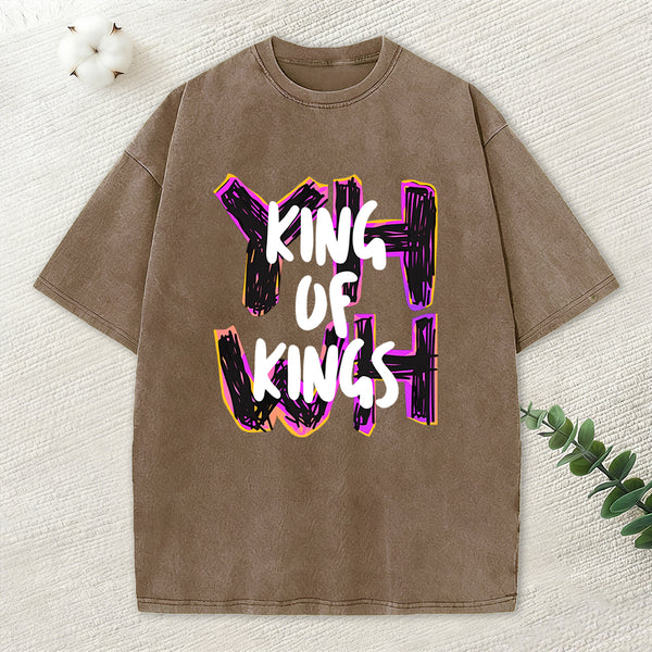 King Of Kings YHWH Christian Washed T-Shirt