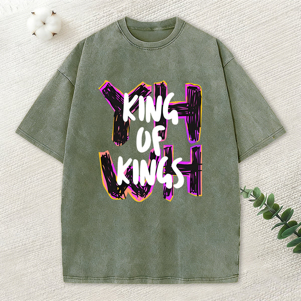 King Of Kings YHWH Christian Washed T-Shirt