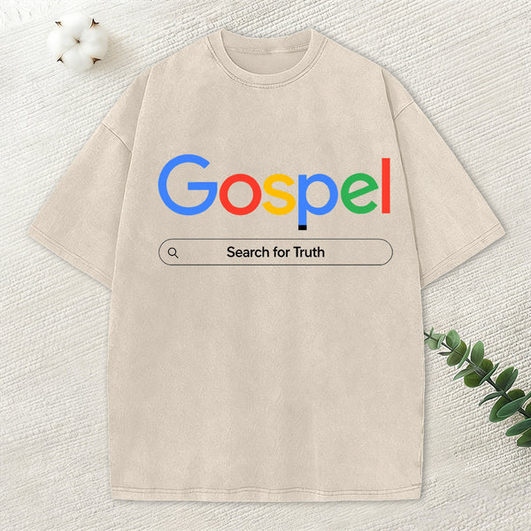 Gospel Search For Truth Christian Washed T-Shirt