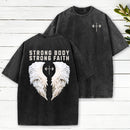 Strong Body Strong Faith Christian Washed T-Shirt