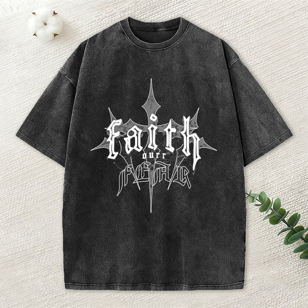 Faith Over Fear Christian Washed T-Shirt