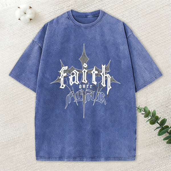 Faith Over Fear Christian Washed T-Shirt