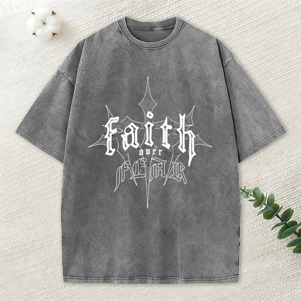 Faith Over Fear Christian Washed T-Shirt