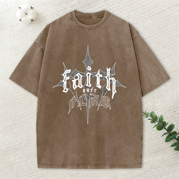 Faith Over Fear Christian Washed T-Shirt