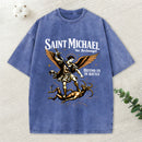 Saint Michael Christian Washed T-Shirt