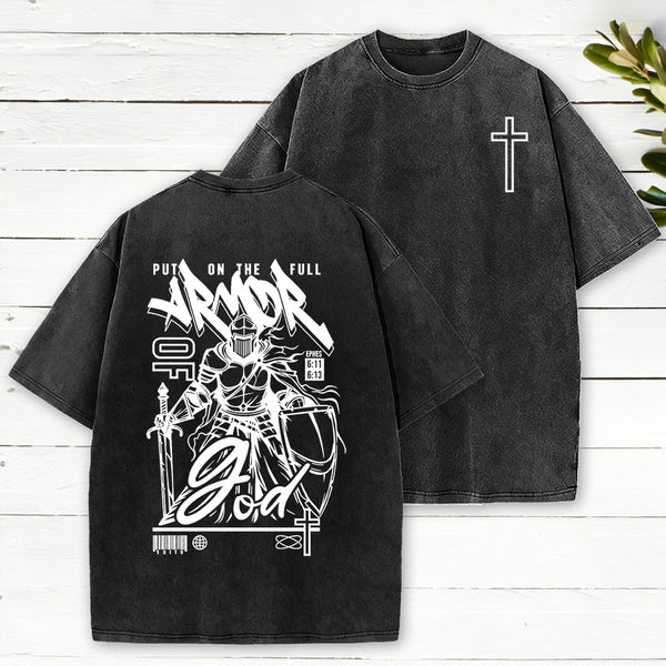 Armor Of God Christian Washed T-Shirt