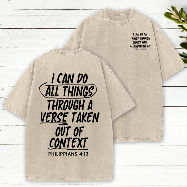 I Can Do All Things Through A Verse Christian Washed T-Shirt