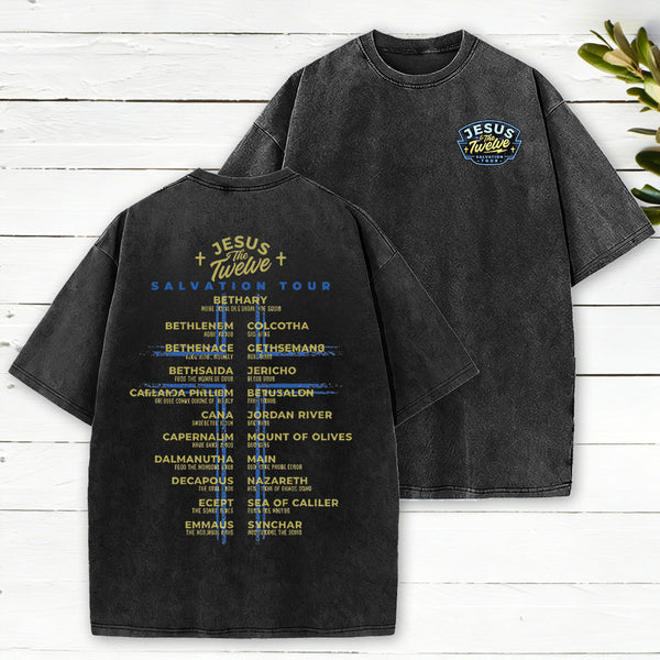 Jesus Salvation Tour Chrsitian Washed T-Shirt