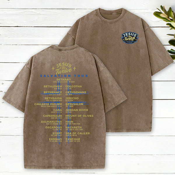 Jesus Salvation Tour Chrsitian Washed T-Shirt