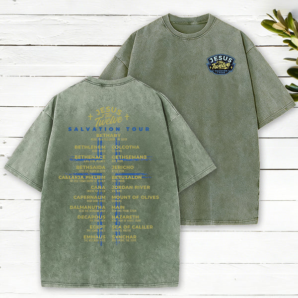 Jesus Salvation Tour Chrsitian Washed T-Shirt