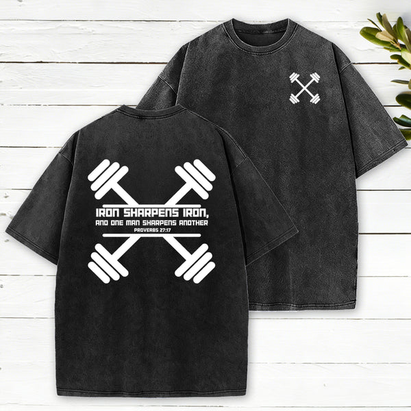 Iron Sharpens Chirstian Washed T-Shirt
