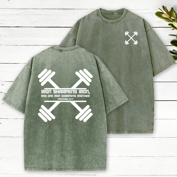 Iron Sharpens Chirstian Washed T-Shirt