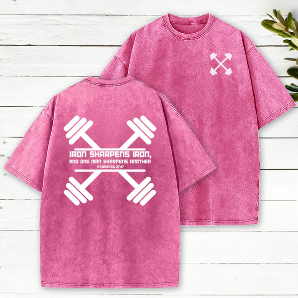 Iron Sharpens Chirstian Washed T-Shirt