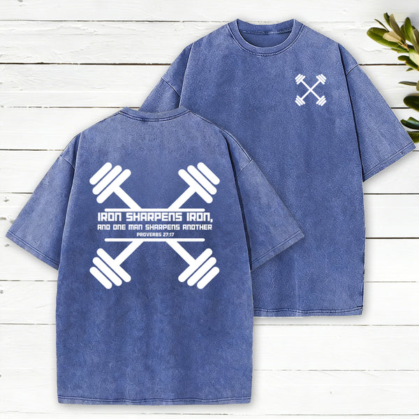 Iron Sharpens Chirstian Washed T-Shirt