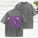 The Keys Of Happiness Faith Over Fear Christian Washed T-Shirt