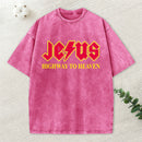 Jesus Highway To Heaven Christian Washed T-Shirt
