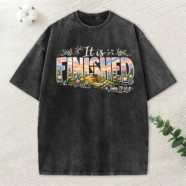 It Is Finished Christian Washed T-Shirt